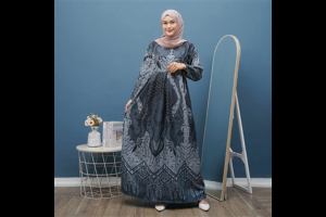 Gamis Batik Modern Terbaru Model Pesta Mewah Elegan Baju Batik Wanita Muslimah Pekalongan Jumbo C1