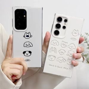 For Samsung S23 S23 Plus S23 Ultra S22 S22 Plus S22 Ultra S24 S24 Ultra A14 A54 A12 A13-4G A21S A23-5G A53-5G cute puppy Shockproof Thicken Soft Simple Matte Case