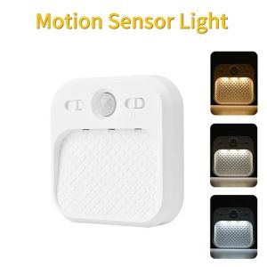 LED Night Light with Motion Sensor USB Rechargeable Sticker Magnet Wall Light Suitable for Bedroom Staircase Corridor Lighting