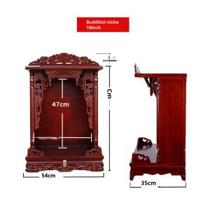 Solid Wood Wall-Mounted Buddha Niche Clothes Closet Small Altar For Home God of Wealth Altar Guanyin Altar Worship Table New Chinese Style
