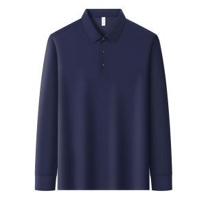 Spordela | Wrinkle-Resistant No-Iron Mens Long Sleeve Polo Shirt