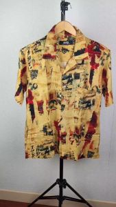Kemeja Pria Lengan Pendek Rayon Hawaiian Shirt Kemeja Pantai Santai Casual Keren