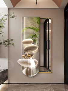 Make a Fortune as Endless as Flowing Water Push-Pull Full-Length Mirror Entrance Painting Accessible Luxury Elk Hidden Invisible Dressing Mirror Mural