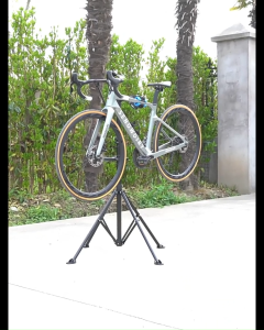Heavy Duty Bicycle Service Stand - L-Shape Three Point Bike Parking Rack for MTB Road Bike & Foldie - Bicycle Maintenance Service Display Stand 脚车架