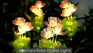 MLADEN Solar Flowers Lights with Glowing Flowers & Stems Upgraded Solar Panel Solar Lights Outdoor for Garden Decoration Yard Decor and Gift
