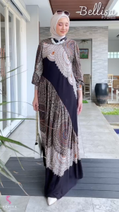 Dress jumbo Bellisa/dress wanita Busui/Dress pesta kondangan/baju wanita murah/Gamis jumbo LD 110/dress terkini 2024