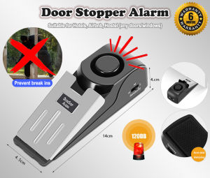 [SG READY STOCK] Door Stopper Alarm Window Stopper Alarm Strong Door Stop Alarm Wedge Shaped Stopper Home Travel Office Wireless Security System #AE392
