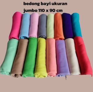 Bedong Bayi Polos Ukuran Jumbo 110 x 90 cm Bahan Kaos Premium High Quality / Perlak Baby / Pernel