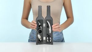 Amart 1 Set 3pcs/5pcs Wine Bottle Opener Set Tool Bottle-Shaped Holder Bottle Corkscrew Gift