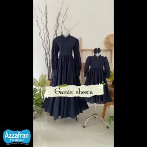Gamis Sheera | Baju Bahan Diamon Couple Anak Perempuan dan Dewasa | Seragam Lebaran Terbaru Murah