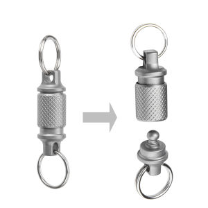 EDC Titanium Alloy Keychain Quick Release Buckle 360 ° Rotation Mini Portable Connector Tool With Stainless Steel Keyring