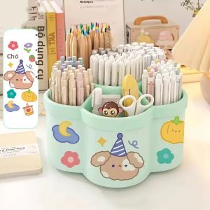 Hộp Đựng Bút Xoay Dung Lượng Lớn 360 °   Hộp Đựng Đồ Đa Năng Để Bàn Dành Cho Văn Phòng Phẩm