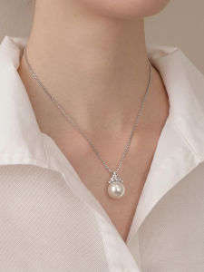 YISHU | Single Pearl Necklace for Women 2025 New Trendy Lightweight Silver Lockbone Pendant