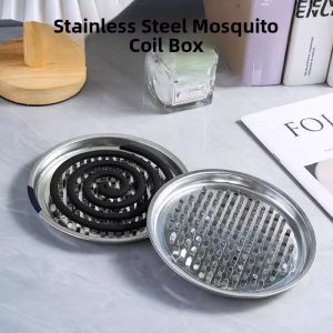 Large Size Stainless Steel Mosquito Coil Tray Incense Holder Fireproof Metal Storage Box for Home Organization And Aromatherapy
