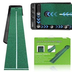 CRESTGOLF Putting Mat with Auto Ball Return System Indoor Putting Green for Mini Games Practice Equipment Gifts for Golfers