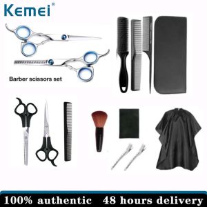 Kemei  Cutting Set 11 piece stainless steel cutting set professional thin cutting suitable for hairdressers/salons/families/men/women/children/adults