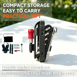 Bike Repair Tools Multifunctional Ratchet Wrench Set Compact Folding Combination Aluminum Bicycle Ratchet Tool Set  kit bike too