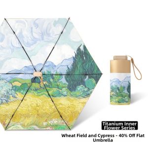Ultralight Mini Six Fold Sun UV Protection Folding Umbrella