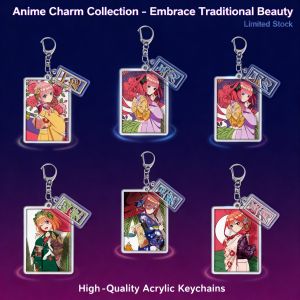 Bandai | Acrylic Keychain The Quintessential Quintuplets Ichika Nakano Nino Nakano Miku Nakano Transparent Pendant Cartoon Anime Keyring