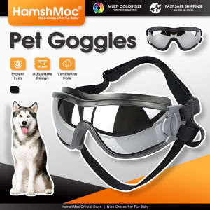 HamshMoc UV Protection Dog Goggles Windproof Pet Sunglasses Eye Wear Protection Sunproof Rainproof with Adjustable Strap for Medium Large Dog
