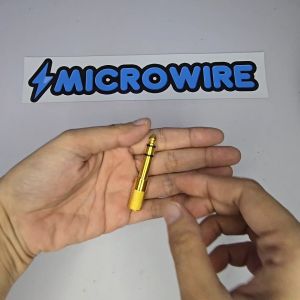 MW Gold 3.5mm Female to 6.35mm Stereo Male Plug Adapter – PL55 AUX Converter Connector