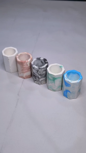 Tempat Lilin Aromaterapi Gypsum 6 x 4 CM- Pot kaktus Kecil Dekorasi Souvenir Keramik Marbel