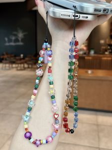 Womens Crystal Mobile Phone Chain Handbag Charm Anti-Lost Creative DIY Beaded Wrist Cord High-End Feelings Mobile Phone Rope
