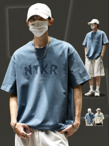 SZON | Áo Thun Cotton In Chữ Cổ Tròn Form Rộng T Tay