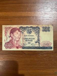 Uang Kertas 50 Rupiah 1968 Seri Sudirman Koleksi Kuno