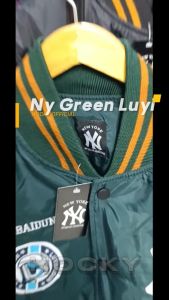 HOCKY Jaket Baseball Varsity Vintage Pria Wanita Green Army Bomber Full Bordir Keren Terbaru Premium Distro
