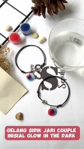 Gelang Sidik Jari Couple Glow In The Dark Gelang Glow In The Dark Sidik Jari Gelang 1 Pasang Sidik Jari HANDPAINTING