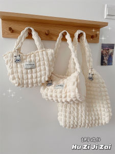 Korean Ins Style Artsy Pleated Shoulder Bag Japanese Girl Underarm Bag Partysu Handbag Bag Womens Shopping Bag