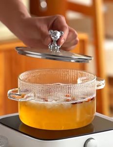 DXL Glass Pot High Borosilicate Glass Soup Pot with Electric Multi Cooker Glass Instant Noodle Pot