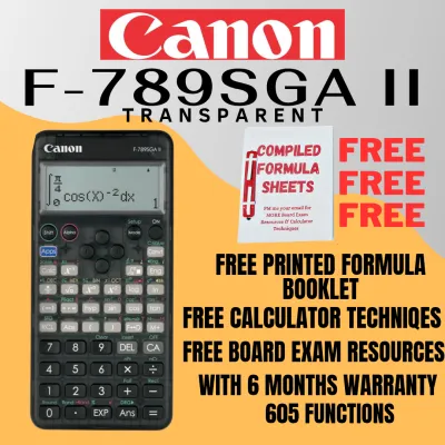 Canon F-789SGA II f789sga V2 f 789sga Version 2 789 sga f789sga2 TRANSPARENT Scientific Calculator Calculators With 6 Months Warranty Lady Engineer