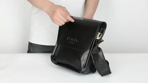 Polo Casual Business Mens Shoulder Bag Vertical PU Leather Fashionable Crossbody Bag Wear-Resistant