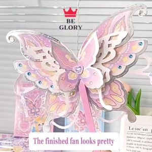 DIY Butterfly Fan Creative Handmade Gift Box Material Set DIY蝴蝶风扇创意手工