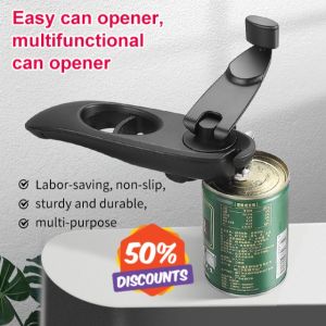 8-In-1 Can Opener Stainless Steel Manual Can Opener Multi-Function Portable Bottle Cap Remover Tin Opener Kitchen Tool