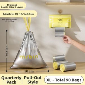 MR.Bin | Easy-peel Tear-proof Drawstring Garbage Bags Large and Thick