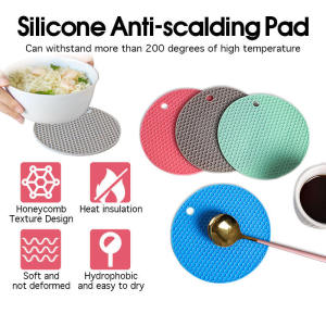 Non-slip Insulation Pad Round Silicone Heat Resistant Mat Placemat for Drink Cup Coasters Home Silicone Pot Pad Dish Mat Pot Holder