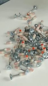 MIFFY Steel Nail Gun Mini Rivet Gun Bullet 100PCS Nail Gun Concrete 16mm x 40mm Round/Hook/Pipe clip Nails