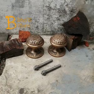Knob Pintu Kuningan Motif Ukir Antik 2 pcs Gagang Pintu Kenob Pintu Tarikan Pintu Kuningan