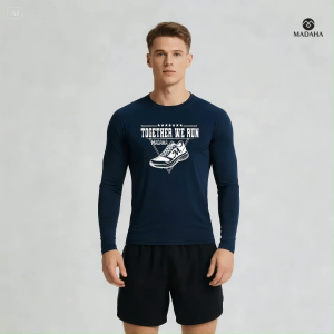 Madaha Kaos Baju Lengan Panjang Dry fit Jersey Olahraga Together We Run