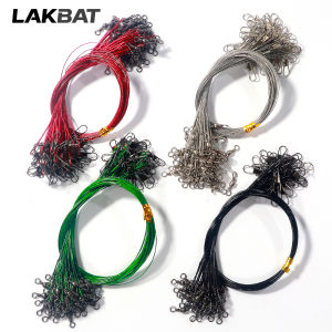 Lakbat 100Pcs Anti Bite Stainless Steel Wire Leader Rolling Swivel Snap Connector Salt Sea Freshwater Pesca Fishing Tackle