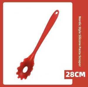 High-Temperature Resistant Silicone Long-Handled Large Strainer Food-Grade Pasta Egg Filtering Net Spoon Dumpling Scoop