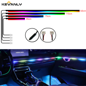 KEVANLY | 35/75/110/140cm LED Ambient Light Strip Accessories Car Ambient Lights Skylight Symphony RGB Interior Acrylic Strips Decoration