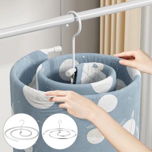 Spirals Drying Rack Stainless Steel Multifunctional Spiral Hanger Round Spiral Quilt Sheets Hanger Household Drying Rack Hanger Space Saving