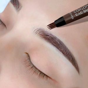 Distinct Look Wild Eyebrow Four Forks Artificial Bionic Waterproof Sweatproof Fadeless Lasting Eyebrow Powder Eyebrow Pencil Female