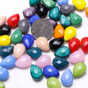 10Pcs/Lot Crystal Drop Pendant Red 13X18MM Faceted Glass Teadrop Beads Cheap Beading Crafts Material Making Jewelry Accessories