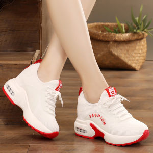 รองเท้าผู้หญิงส้นสูงแบบสวมสบาย ระบายอากาศได้ดี ทรงลำลอง รองเท้าสำหรับเดินทาง รองเท้าสำหรับเล่นกีฬา รองเท้าสีขาว ทรงบาง ฤดูใบไม้ร่วง 2023