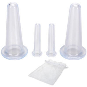 Bộ 4 Cốc Hút Mặt Bằng Silicon Trị Liệu Cellulite Chăm Sóc Sức Khỏe Kèm Dụng Cụ Massage Mắt